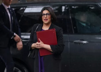 Britain's Home Secretary Shabana Mahmood arrives for a cabinet meeting at 10 Downing Street in London, June 2, 2026. (Alberto Pezzali/AP)