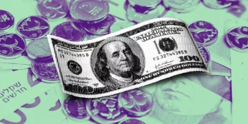 Shekel-dollar exchange rate credit: Shutterstock