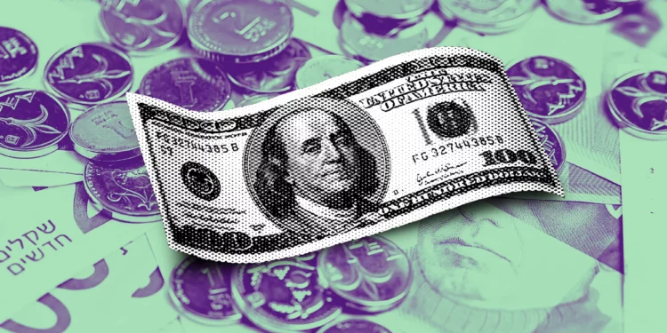 Shekel-dollar exchange rate credit: Shutterstock