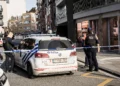 Policías aseguran una zona tras una explosión cerca de una sinagoga en Lieja, Bélgica, el 9 de marzo de 2026.