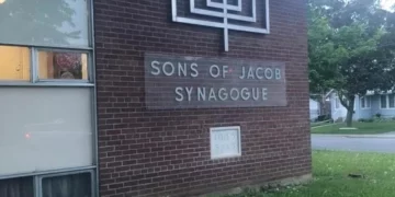 Sinagoga Sons of Jacob en Belleville, Ontario, en una fotografía sin fecha.
