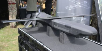 Interceptor antidrones Skyhammer expuesto por el Ejército británico en DVD 2026