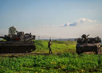 IDF soldiers at a staging area near the Israeli border with Syria, February 28, 2026. (Michael Giladi/Flash90)