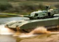 Tanque ruso T-14 Armata durante una exhibición militar