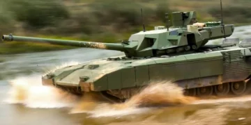 Tanque ruso T-14 Armata durante una exhibición militar