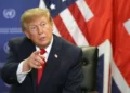 US President Donald Trump meets with Britain’s Prime Minister Andy Burnham on the sidelines of the 81st United Nations General Assembly, in New York City, September 22, 2026. (Toby Melville/Pool Photo via AP)