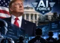 Donald Trump durante un anuncio relacionado con inteligencia artificial