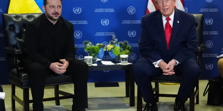 Donald Trump se reúne con Volodymyr Zelensky durante la Asamblea General de la ONU en Nueva York, el 22 de septiembre de 2026.