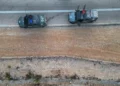 Vehículos de la Policía de Fronteras cerca de la barrera de seguridad, junto a la aldea palestina de Al Jib, cerca de Jerusalén, el 9 de septiembre de 2026.
