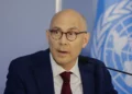 UN High Commissioner for Human Rights (UNHCR), Volker Turk, speaks during a press conference in Colombo, Sri Lanka, June 26, 2025. (AP)
