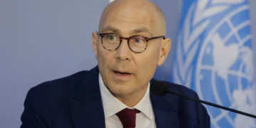 UN High Commissioner for Human Rights (UNHCR), Volker Turk, speaks during a press conference in Colombo, Sri Lanka, June 26, 2025. (AP)