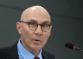 UN High Commissioner for Human Rights Volker Turk speaks to the media during a press conference in Seoul, South Korea, May 13, 2026. (AP Photo/Lee Jin-man)