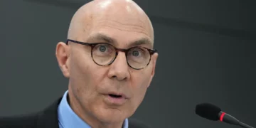 UN High Commissioner for Human Rights Volker Turk speaks to the media during a press conference in Seoul, South Korea, May 13, 2026. (AP Photo/Lee Jin-man)