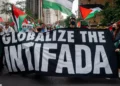 A protest led by Within Our Lifetime in Manhattan, September 17, 2021. (Luke Tress)