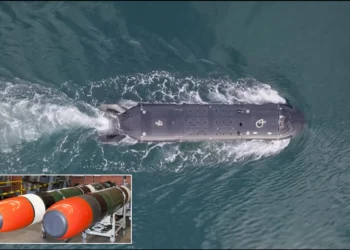 XV Excalibur británico, un vehículo submarino no tripulado de gran tamaño usado en una prueba de lanzamiento de torpedo dentro de AUKUS.