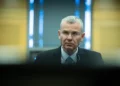 Justice Minister Yariv Levin at a press conference in the Knesset, May 10, 2026. (Yonatan Sindel/Flash90)