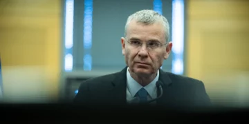 Justice Minister Yariv Levin at a press conference in the Knesset, May 10, 2026. (Yonatan Sindel/Flash90)