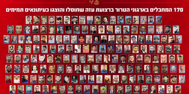 Composición de 170 gazatíes que, de acuerdo con las FDI, fueron identificados como periodistas pero pertenecían a grupos terroristas, 1 de octubre de 2026.