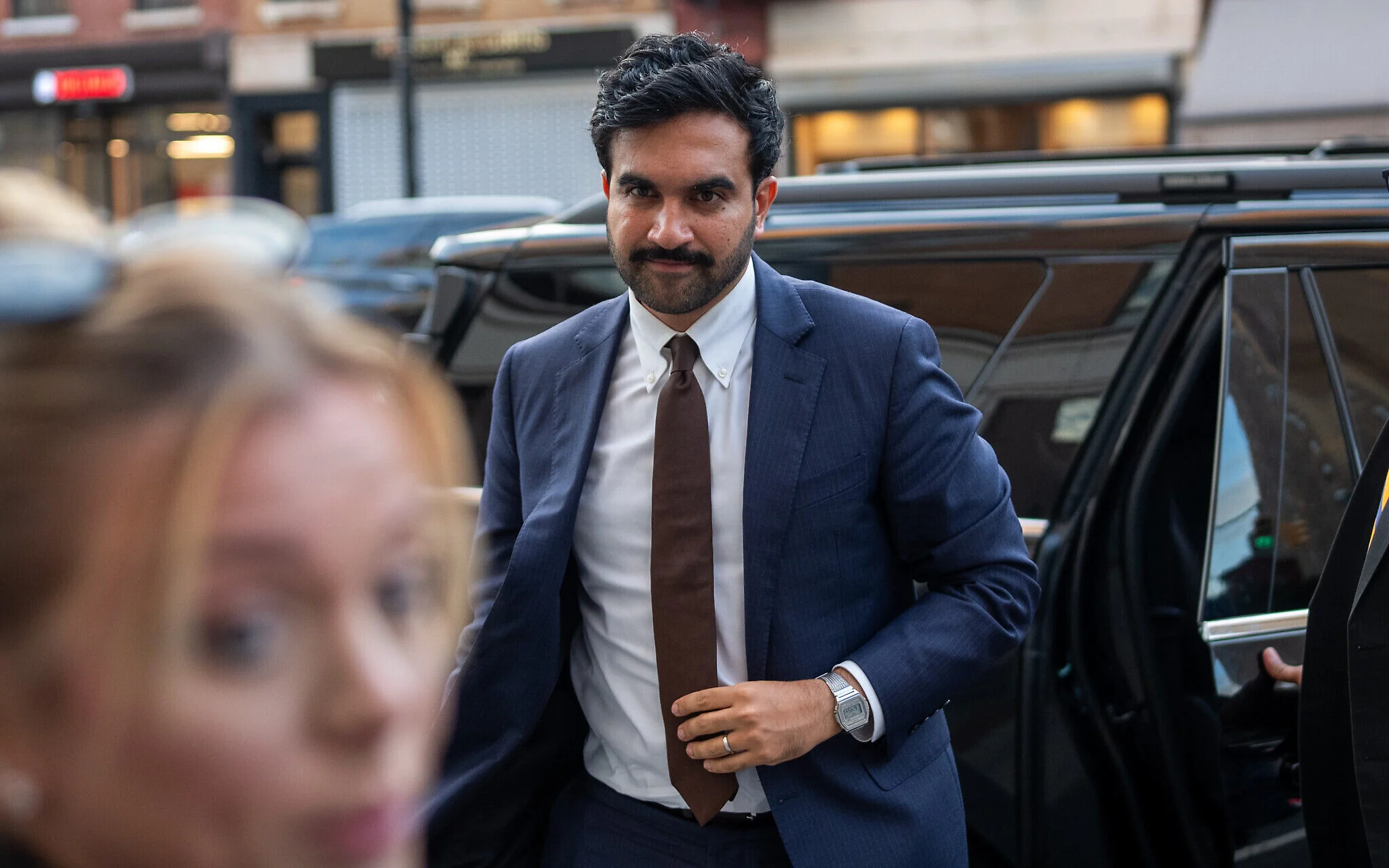 Zohran Mamdani llega a un encuentro interreligioso por la paz en Nueva York