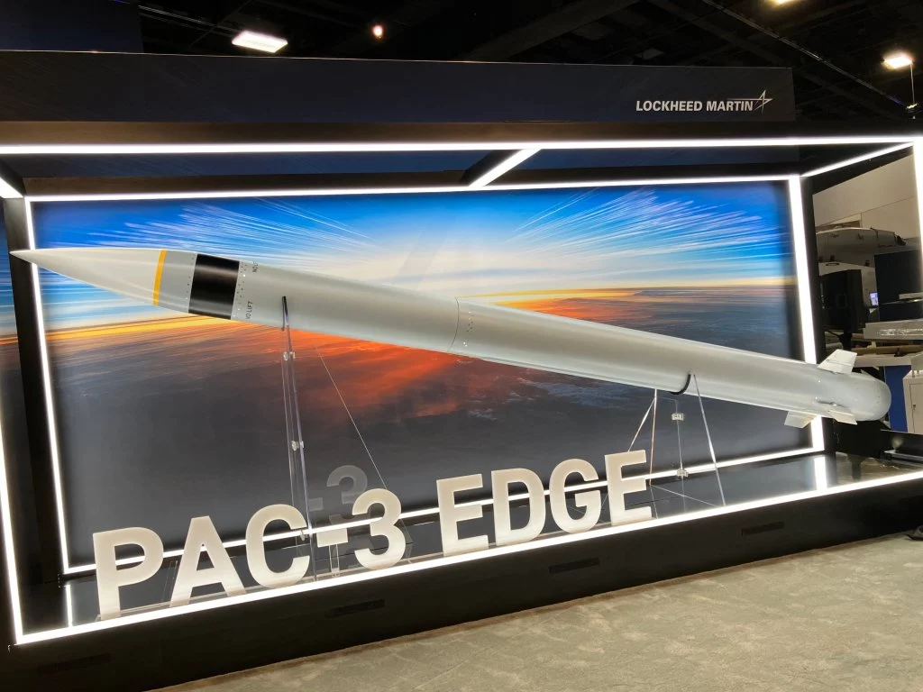 Misil interceptor PAC-3 Edge presentado en la convención AUSA.