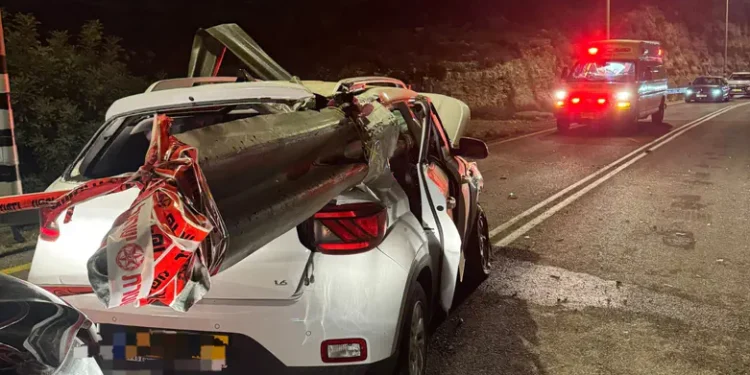 Lugar del accidente de tráfico entre el cruce de Doar y Na’aleh