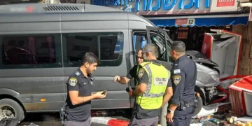 Lugar del accidente de tránsito en Jerusalén