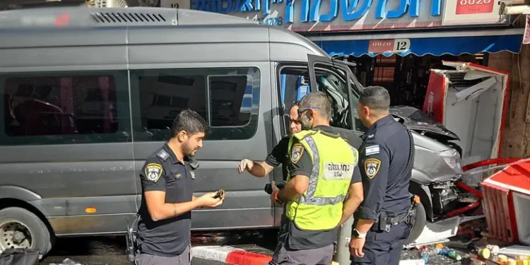 Lugar del accidente de tránsito en Jerusalén