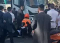 Imagen del incidente durante una protesta ultraortodoxa en Jerusalén