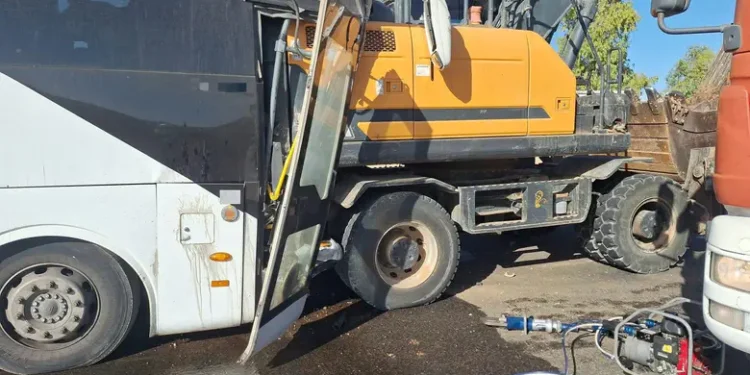 Lugar del accidente de tránsito en el sur de Israel