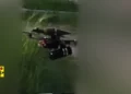 Dron FPV guiado por fibra óptica mostrado en imágenes difundidas por Hezbolá en mayo de 2026