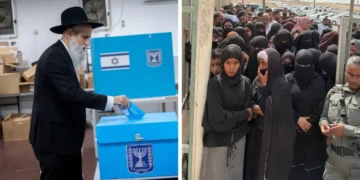 Imagen sobre las elecciones israelíes y la participación en las ciudades ultraortodoxas