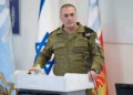El jefe del Estado Mayor de las FDI, teniente general Eyal Zamir, habla en una conferencia militar en la base de Glilot, el 4 de octubre de 2026.