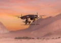 Imagen asociada a la prueba de tiro del dron Fire Storm 250 con la ametralladora M250