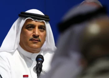 Ghaith al-Ghaith, director ejecutivo de Flydubai, durante una conferencia de prensa en Dubái el 19 de marzo de 2016.