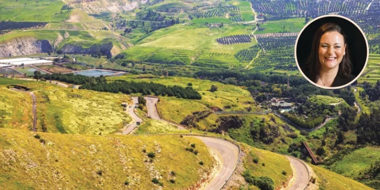 Vista aérea de Hamat Gader con un recuadro de Gal Naor