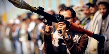 Combatientes hutíes de Yemen, grupo respaldado por Irán