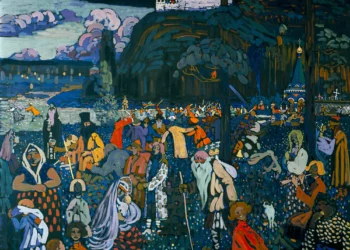 This undated image, provided by the Lenbachhaus Museum in Munich, Germany, shows the 1907 painting 'Das bunte Leben' (The Colorful Life) by Russian artist Wassily Kandinsky. (Lenbachhaus Museum via AP)