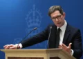 Ken McCallum, director general del MI5, durante una intervención en Thames House, sede del servicio de seguridad británico en Londres, el 13 de octubre de 2026.