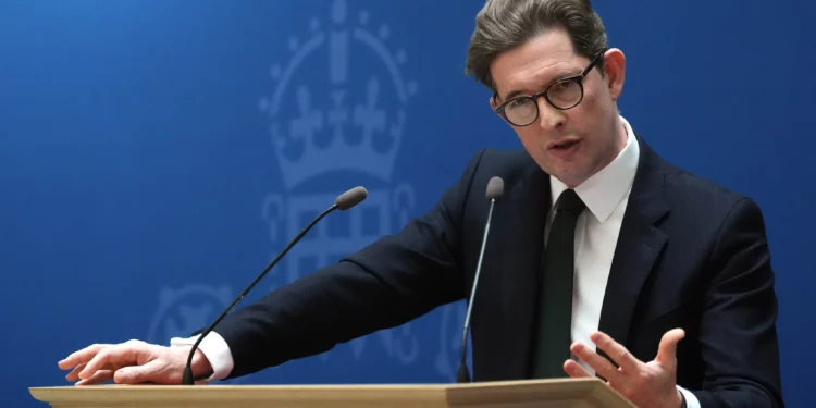 Ken McCallum, director general del MI5, durante una intervención en Thames House, sede del servicio de seguridad británico en Londres, el 13 de octubre de 2026.