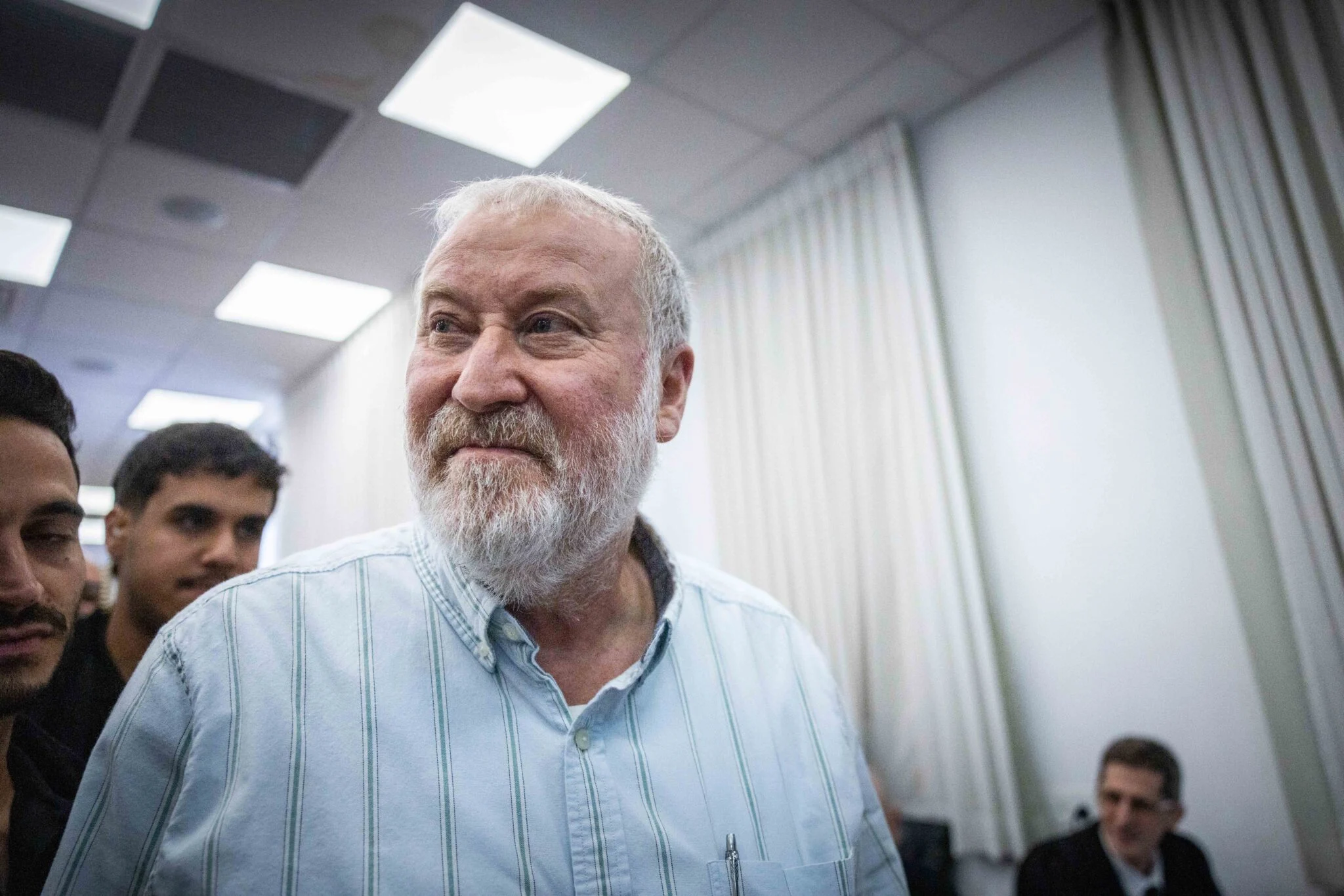 Avichai Mandelblit en el tribunal durante su segundo día de declaración