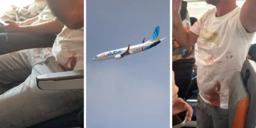 Pasajeros del vuelo procedente de Dubái tras su llegada a Israel