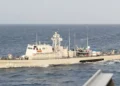 El patrullero de altura Commodore Andreas Ioannides durante un ejercicio naval frente a Limassol, Chipre, el 2 de marzo de 2022.