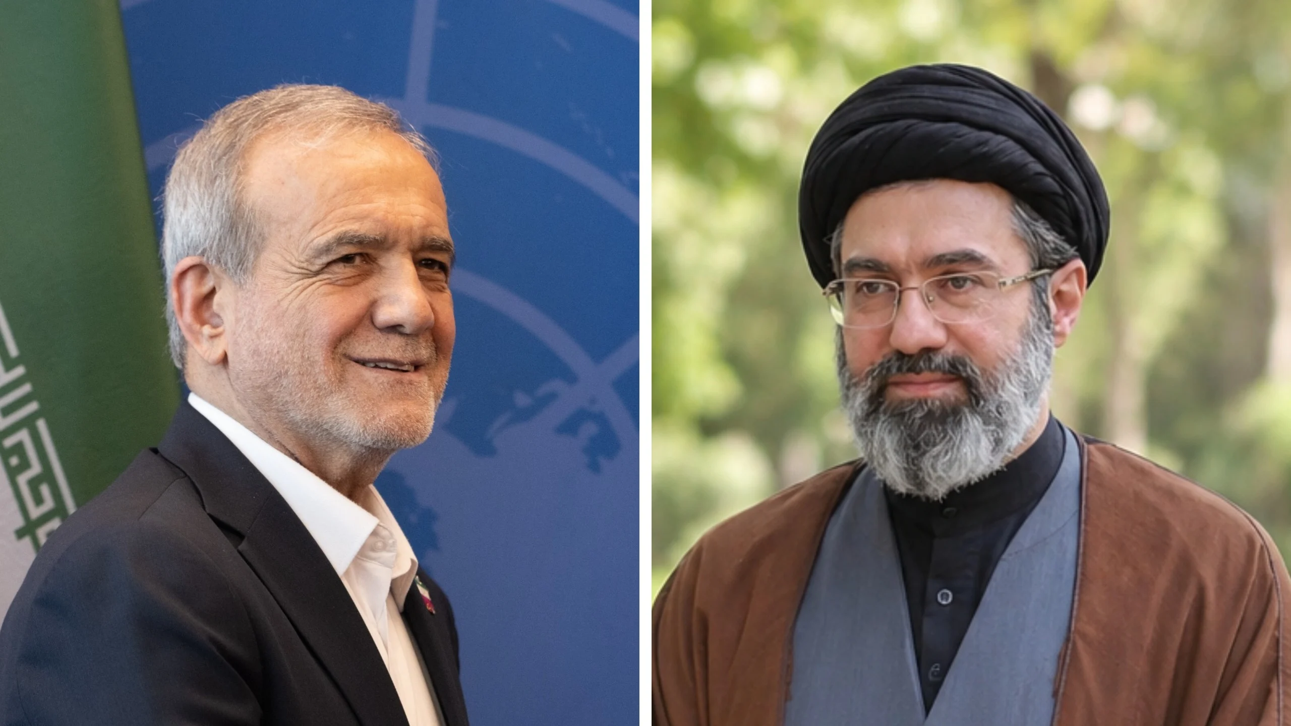 Masoud Pezeshkian y Mojtaba Jamenei Masoud Pezeshkian y Mojtaba Jamenei, en una imagen ilustrativa