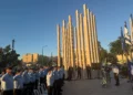 Policías honran a sus colegas muertos el 7 de octubre de 2023 durante una ceremonia en la estación de Sderot, el 7 de octubre de 2026.