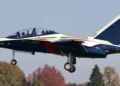 Primer M-346 de las Frecce Tricolori en la pista de Venegono