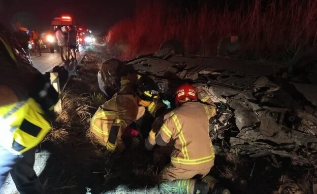 Lugar del accidente mortal cerca de Beit Sheán Lugar del accidente mortal cerca de Beit Sheán