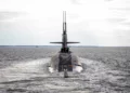 El USS Wyoming (SSBN-742), submarino lanzamisiles balísticos de la clase Ohio armado con misiles Trident II D5, fue trasladado a la Base Naval Kitsap-Bangor.