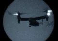 Aeronave V-22 Osprey de rotores basculantes de las Fuerzas Armadas de Estados Unidos.