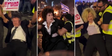 Video generado por IA publicado el 15 de septiembre de 2026 por Bezalel Smotrich, que muestra a Isaac Amit, Daphne Barak-Erez y Gali Baharav-Miara retirados por la fuerza de una protesta.