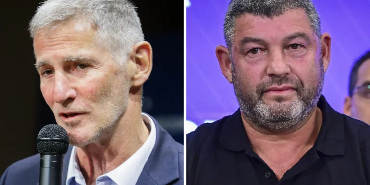 Yair Golan, líder de Los Demócratas, a la izquierda, y Ofer Winter, dirigente de Pueblo de Israel.